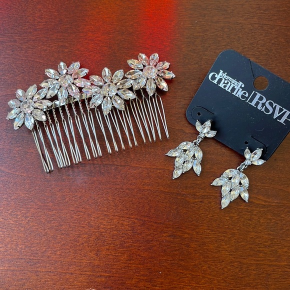 EUC Charming Charlie RSVP EARRINGS + BRACELET + HAIR COMB - Picture 3 of 6